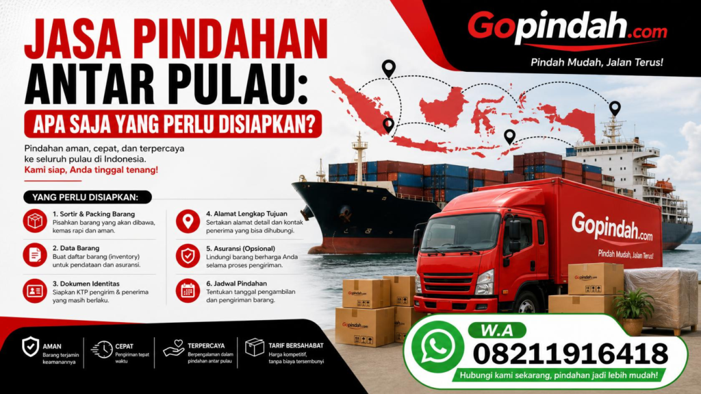 Jasa Pindahan Antar Pulau Apa Saja yang Perlu Disiapkan W.A 08211916418